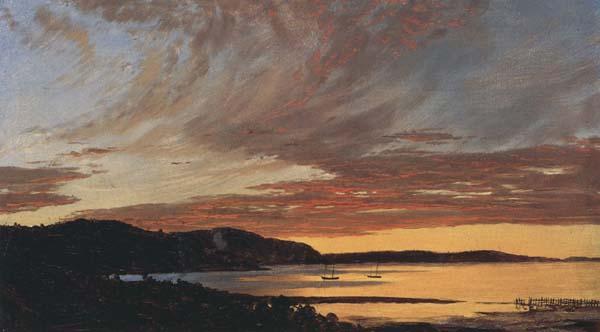 Frederic E.Church Sunset,Bar Harbor Sweden oil painting art